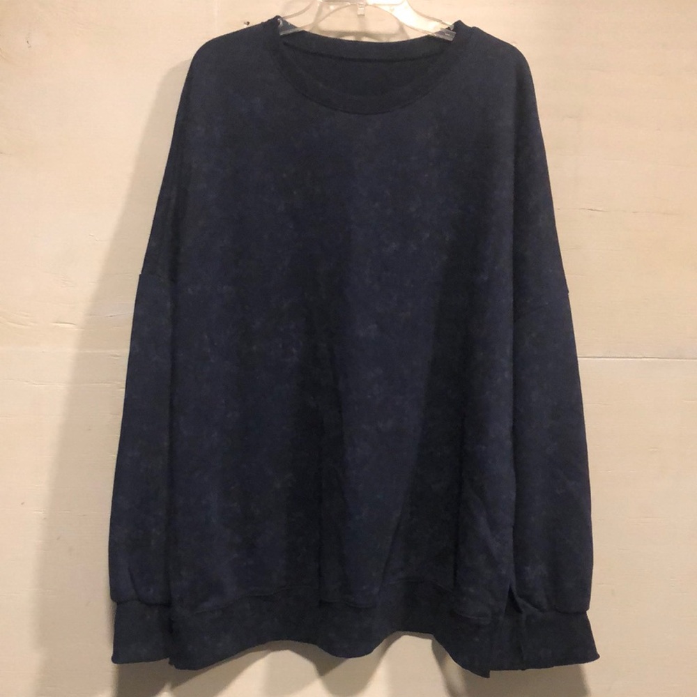 ADIAOA Oversized Sweatshirt Women’s 2XL Navy Blue Sweater pullover crew oversize